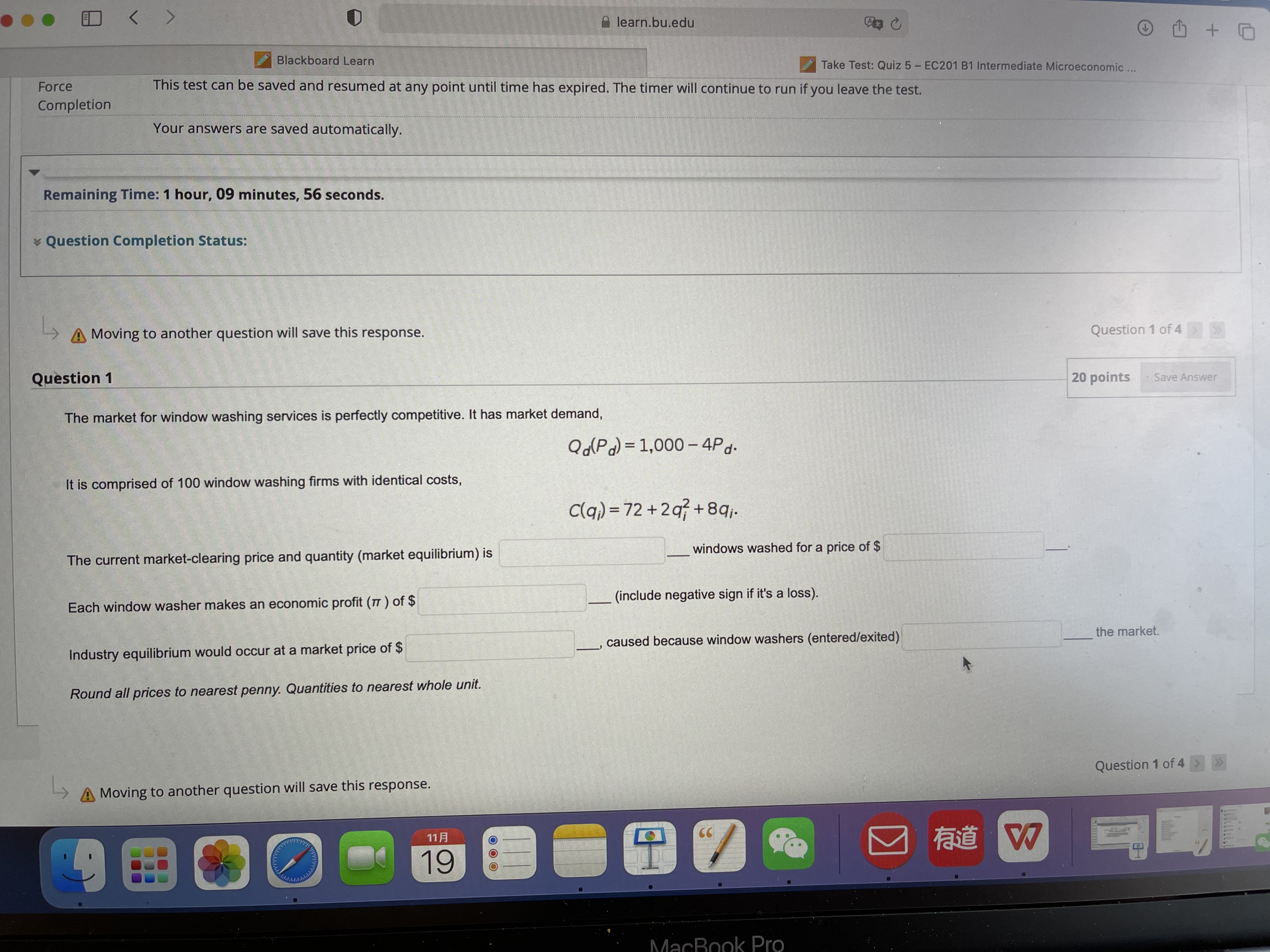  ... [ learn.bu.edu BBC + Blackboard Learn Take Test: Quiz 5