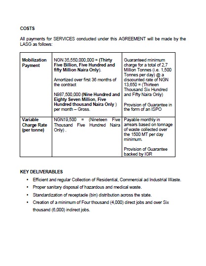 proper solid waste collection and transport, and all the waste collected from