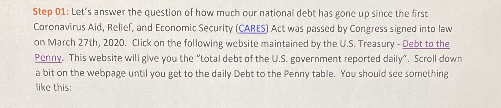  Step 01: Let's answer the question of how much our national