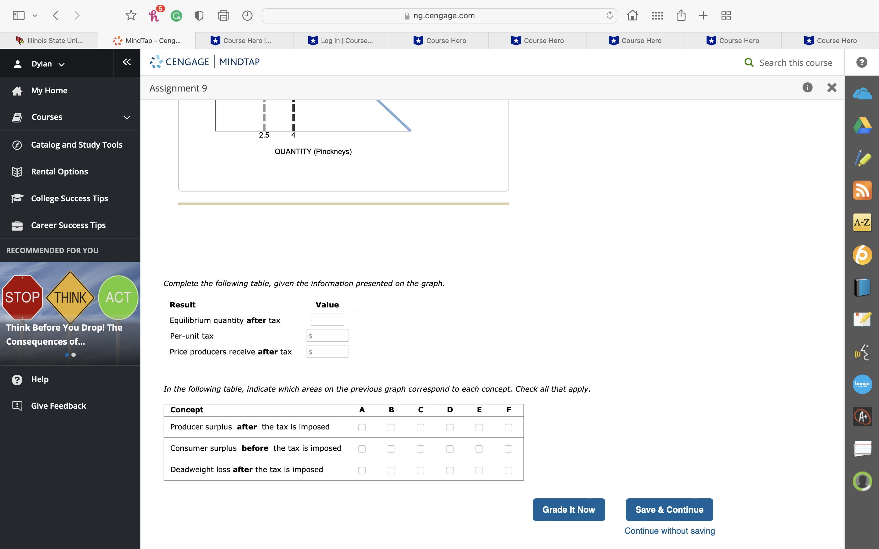 a + 33 Q Illinois state Uni... .'I': MindTap Ceng... u Course