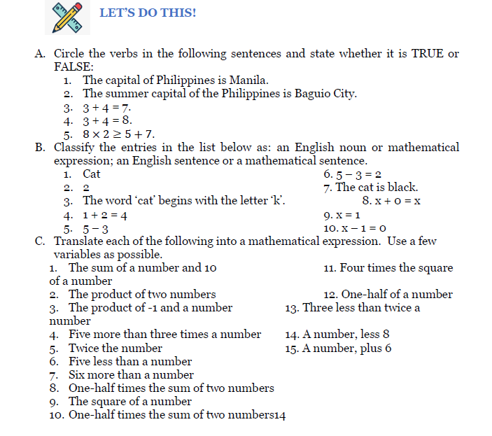 % LET'S oo THIS! A. Circle the verbs in the following