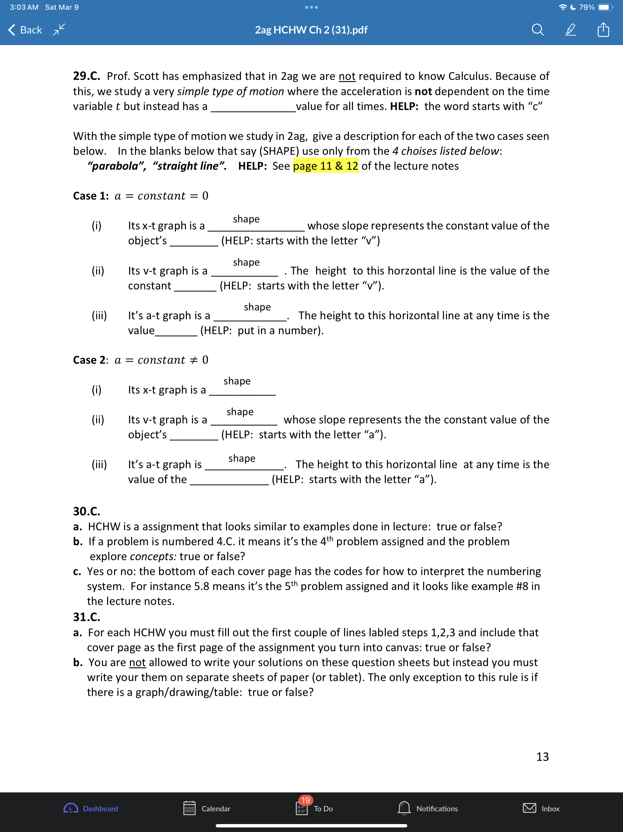 must have final postion x, = =7m -7 -6 -5 -4 -3