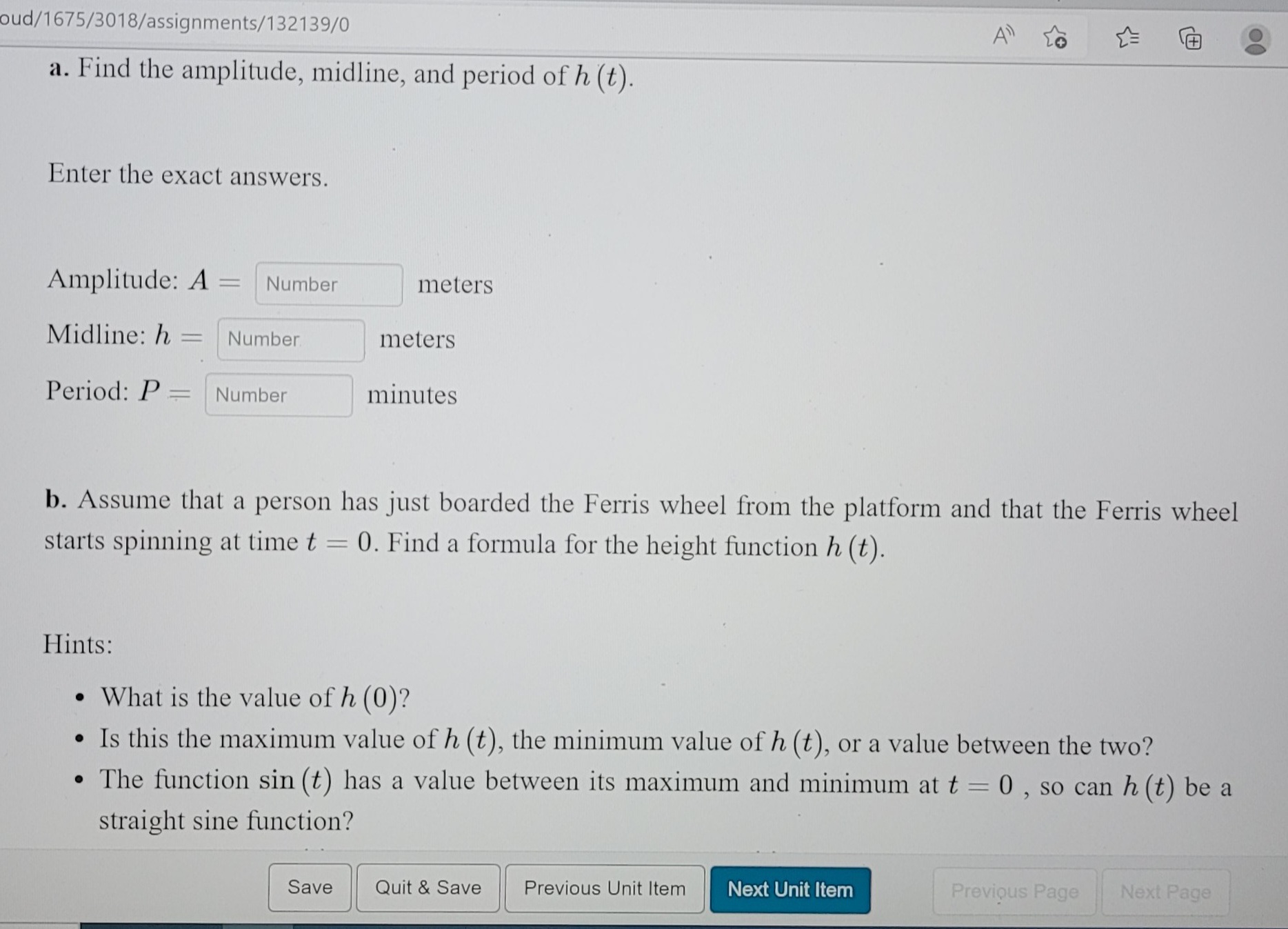 answers to part a and c to make sure that you are