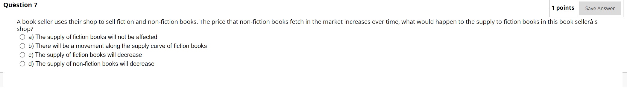 shop to sell fiction and non-fiction books. The price that non-fiction books