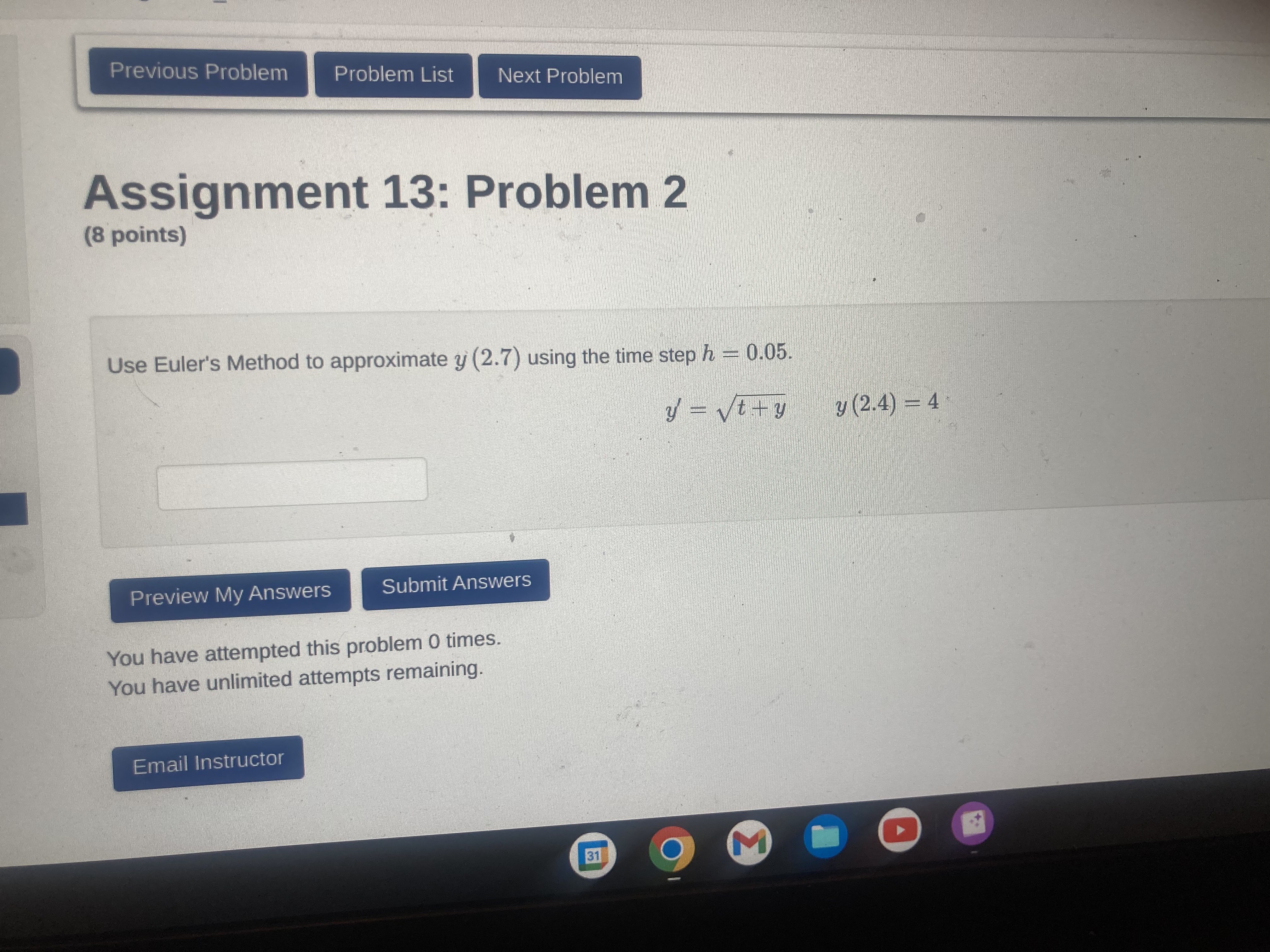 much! rk.bucknell.edu/webwork2/23SPMA202-05-06/Assignment_13/1/?effectiveUser=cgr010 Previous Problem Problem List Next Problem (8 points) Let F