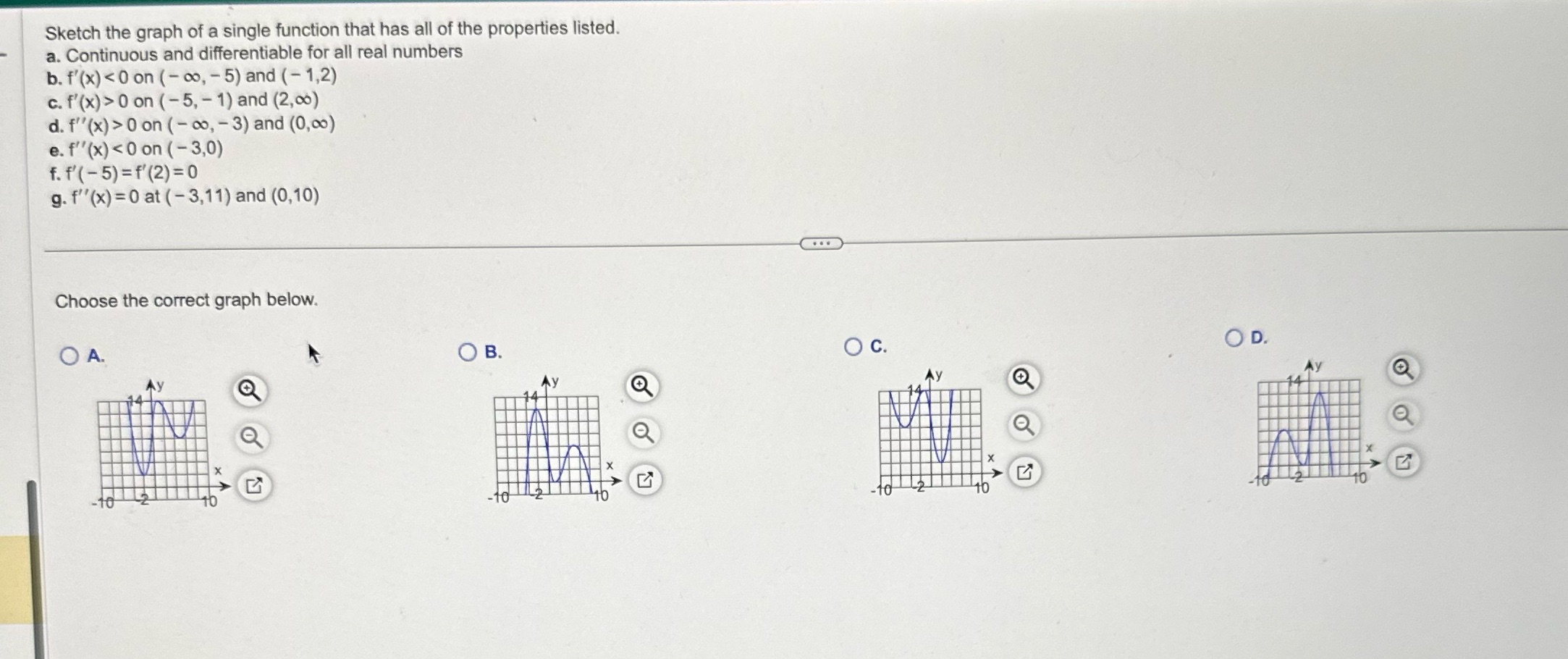 Sketch the graph of a single function that has all of