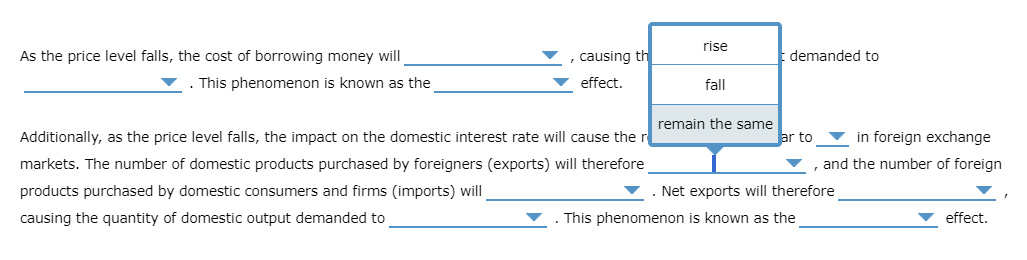 effect. Additionally, as the price level falls, the impact on the d