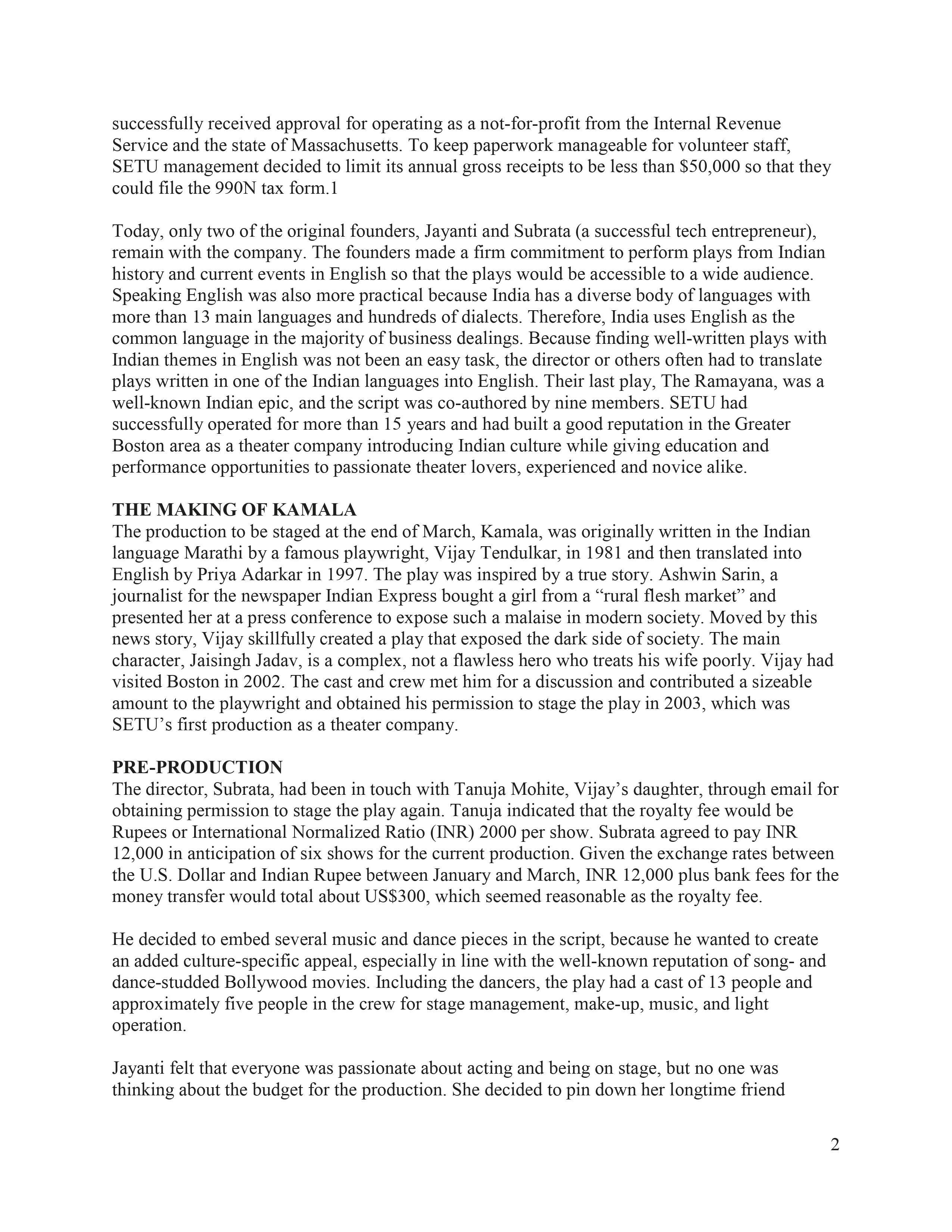 successfully received approval for operating as a not-for-profit from the Internal