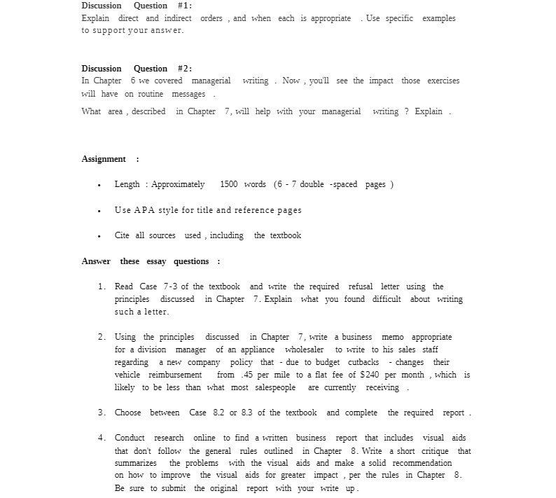  Discussion Question #1: Explain direct and indirect orders , and when