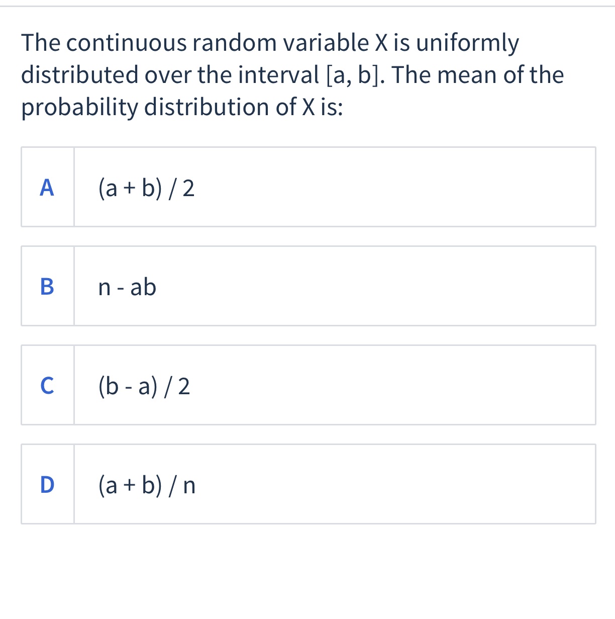 Which one is the right The continuous random variable X is uniformly