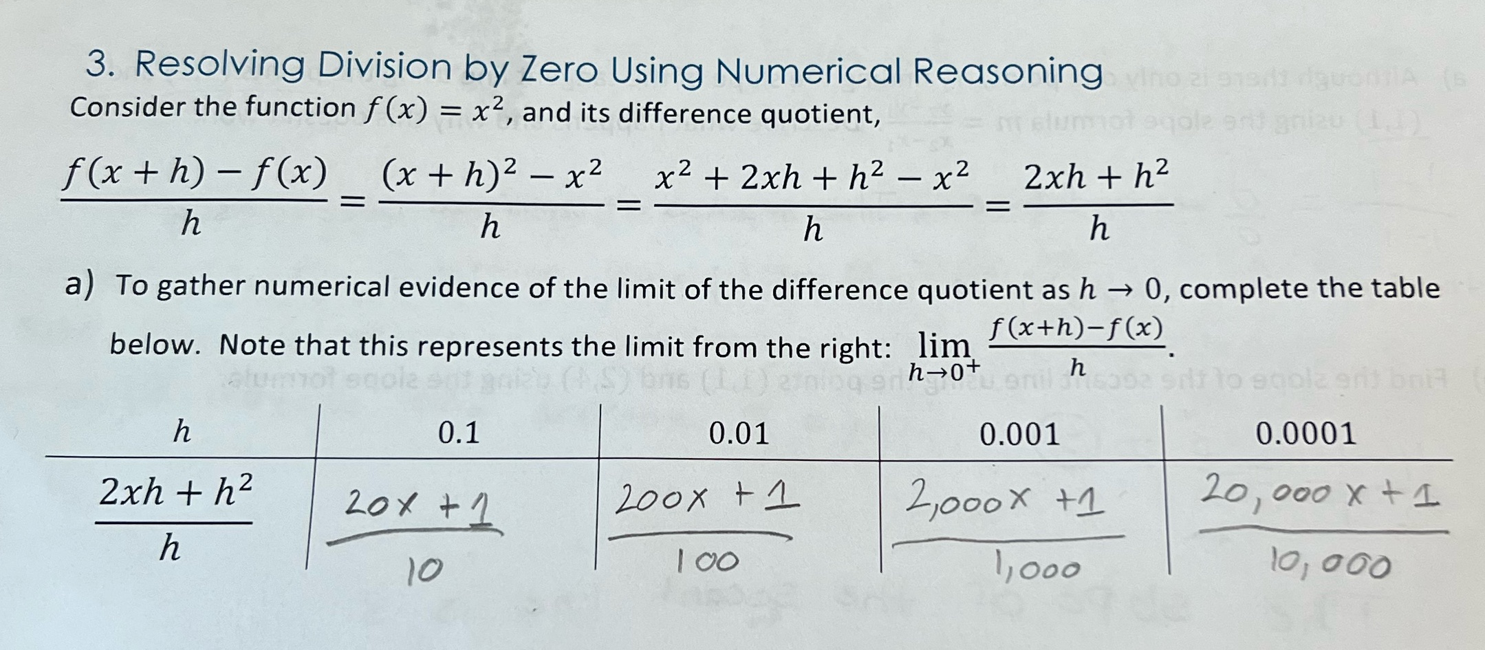 Question: Describe the pattern that is revealed using this numerical method? Using