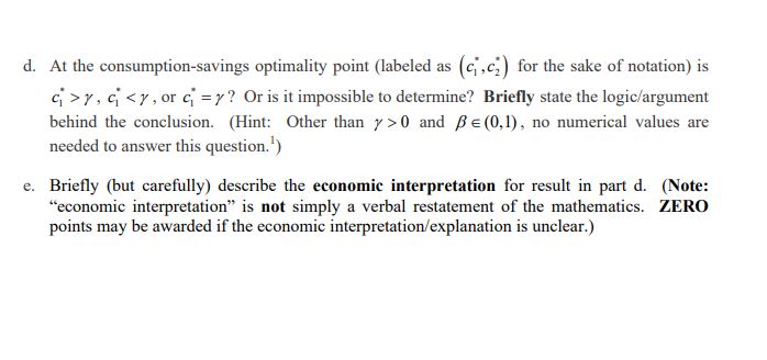 you, I will leave a good review! =) Consumption-Savings. The representative consumer's