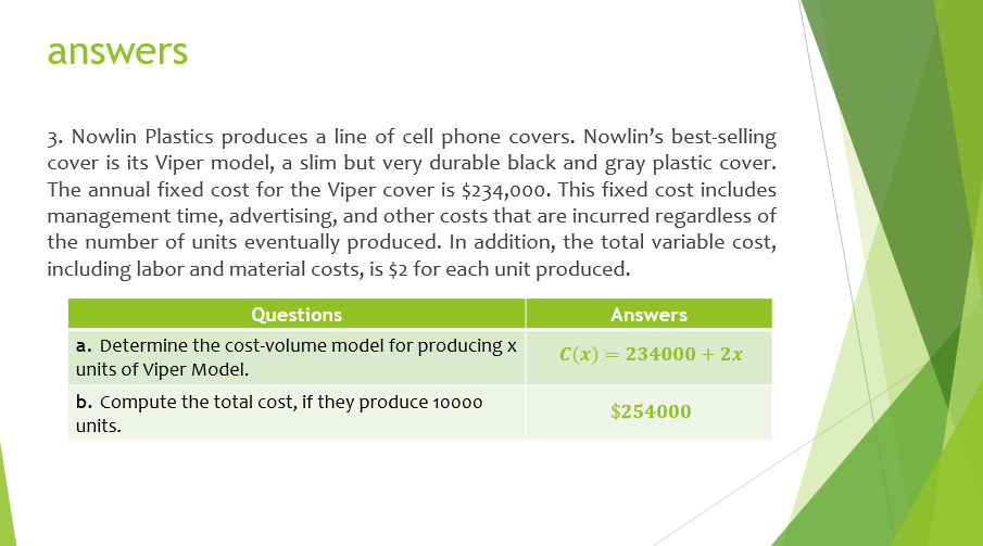 P(x) 3* is the prot obtain frorn selling x units of the