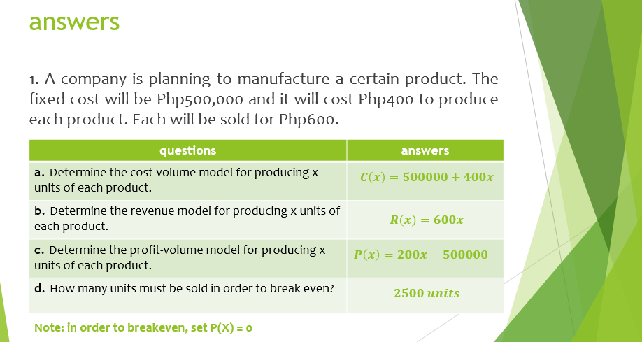 against some other quantity (or quantities) to determine the feasibility of the