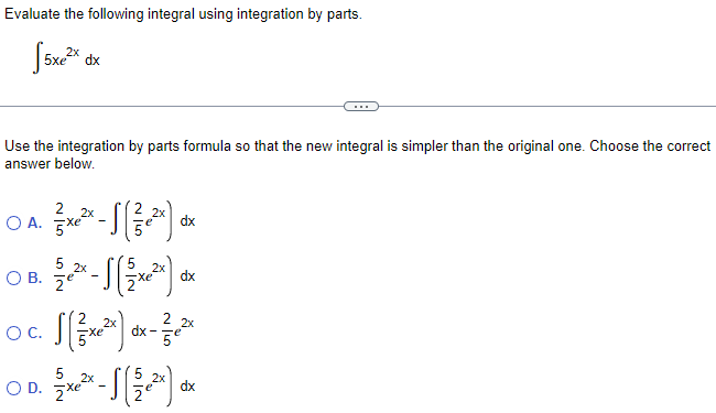 A. 2xcos =X+ 2 cos -X dx 1 O B. 5XCOS 2x