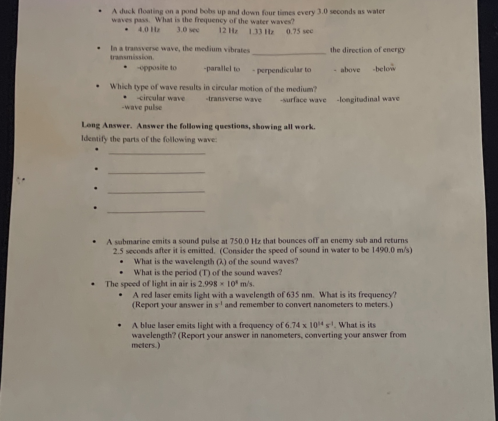 Module 6 topic 1 Please help show work A duck floating on