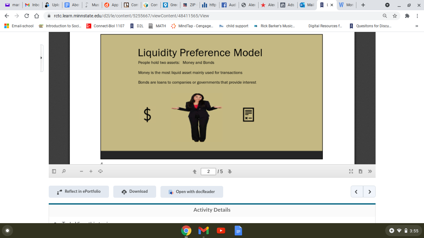 Q1: Using the liquidity preference model in the powerpoints, why does