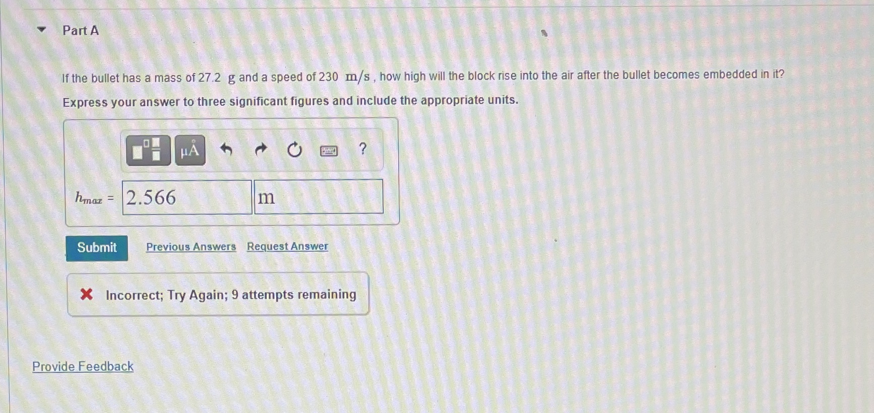 A gun fires a bullet vertically into a 1.40kg block of wood