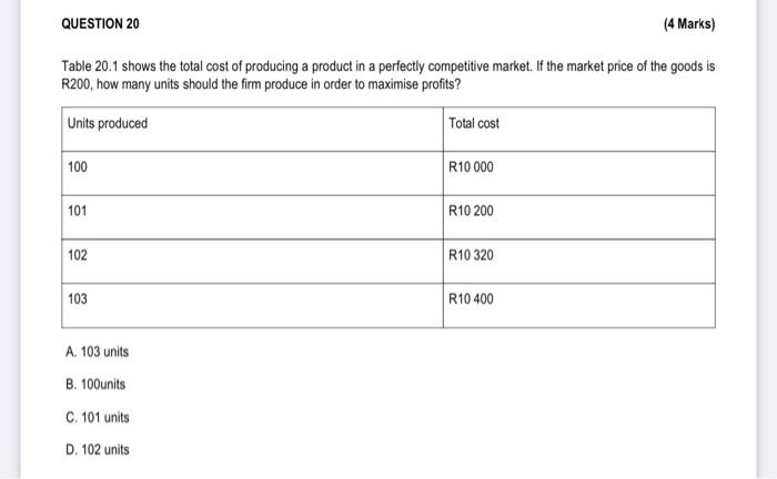producing a product in a perfectly competitive market. If the market price