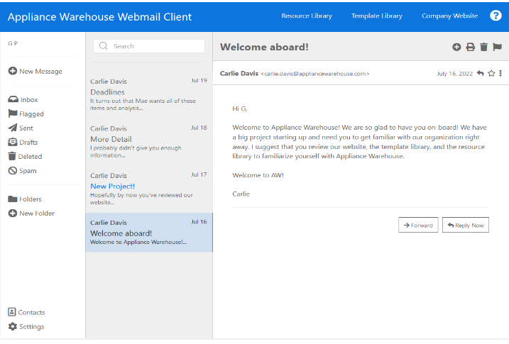 Warehouse this week. As you review the Appliance Warehouse website and internal