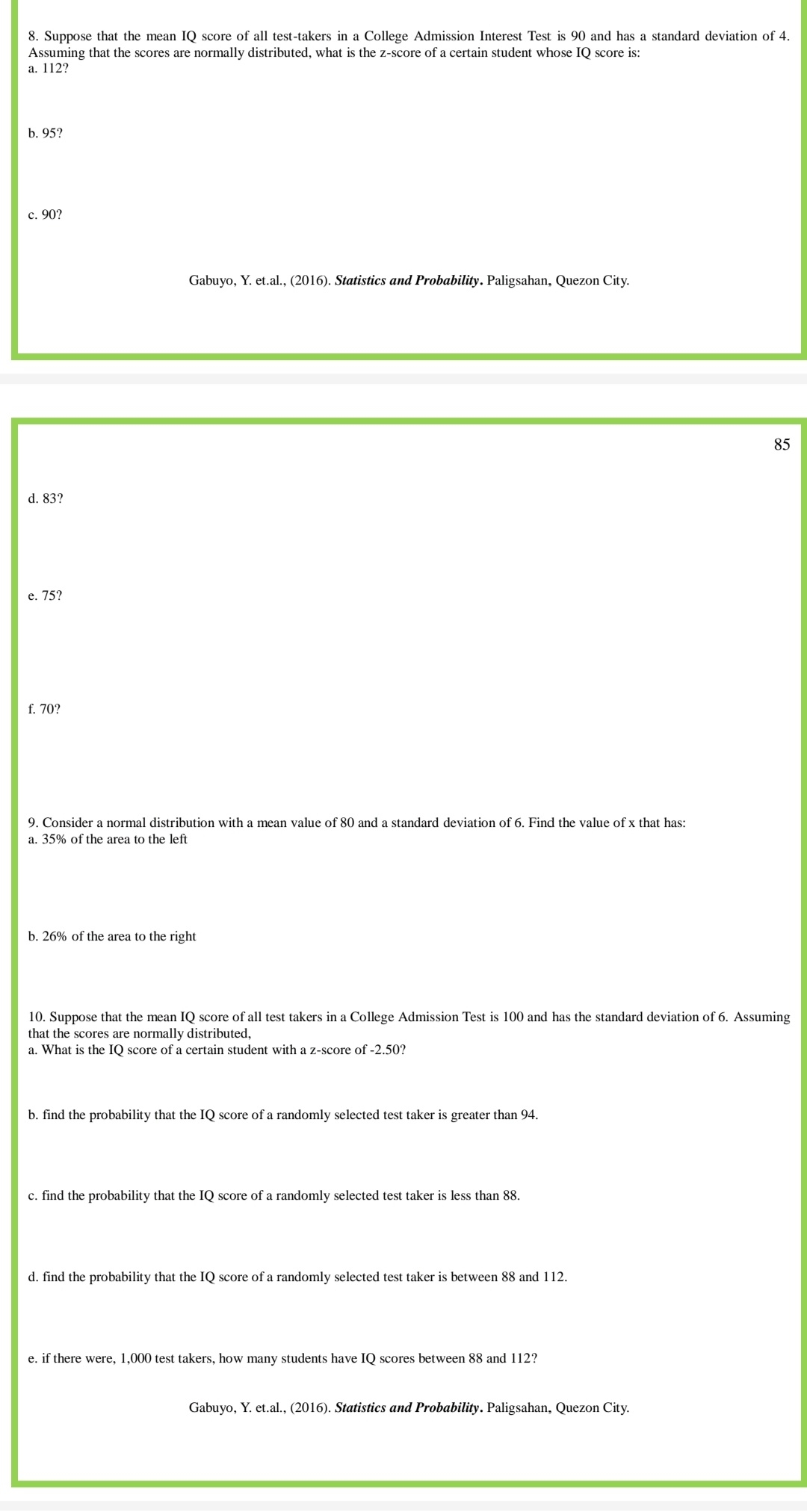 and show your complete solutions. 1. Construct a normal curve as a