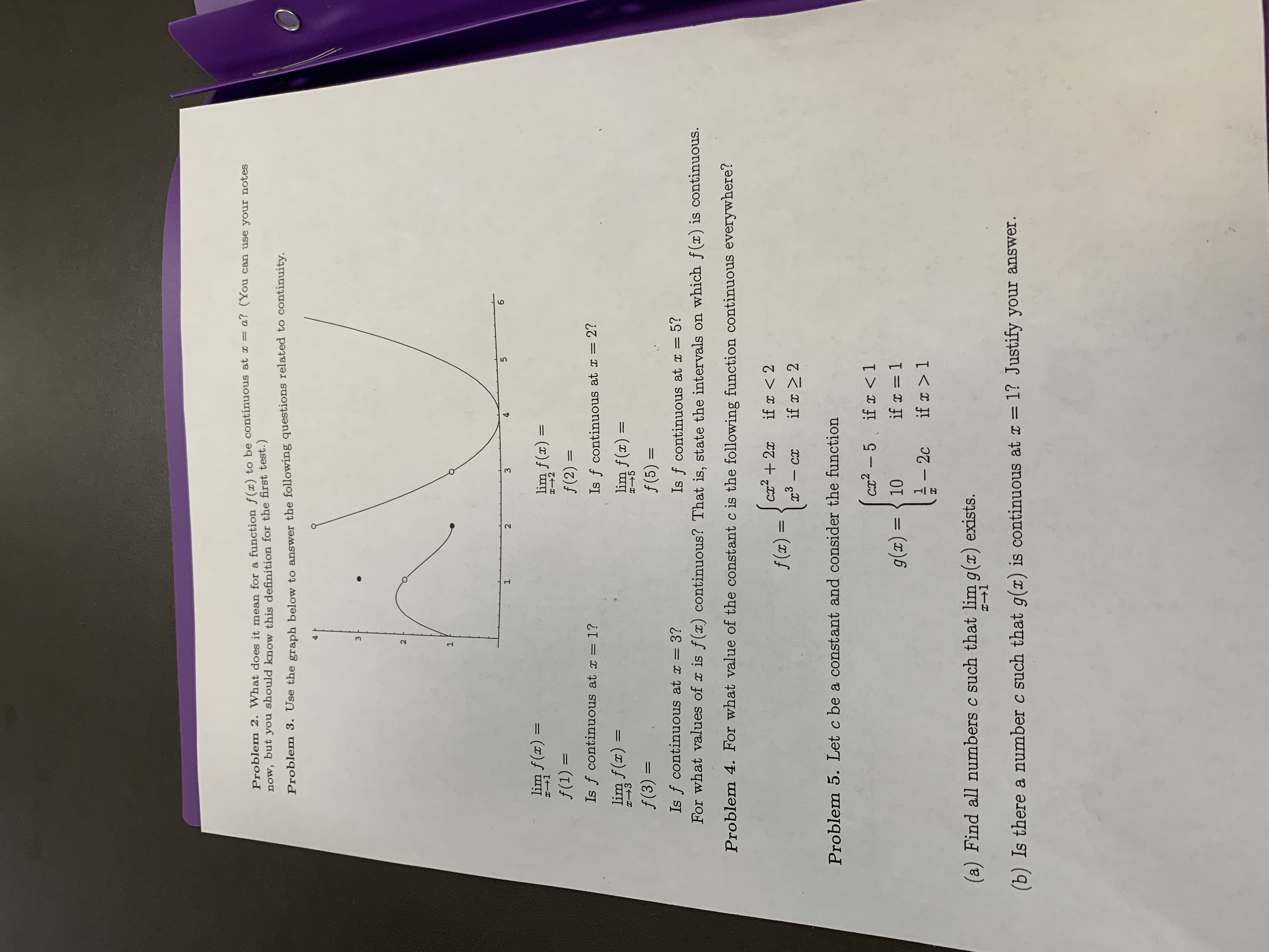 Continuity Instructions: Work together with your group to understand the following ideas