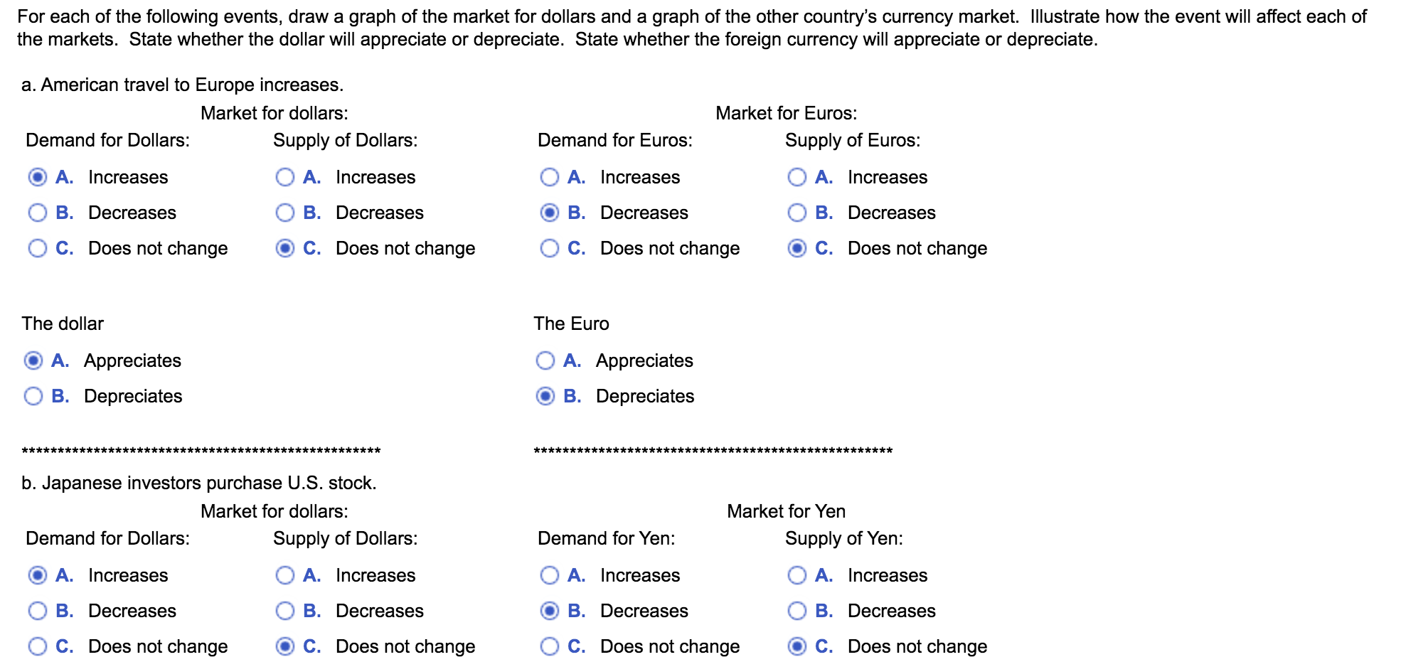 and a graph of the other country's currency market. Illustrate how the