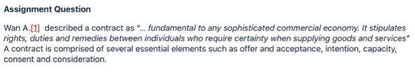  Assignment Question Wan A.[1] described a contract as "... fundamental to