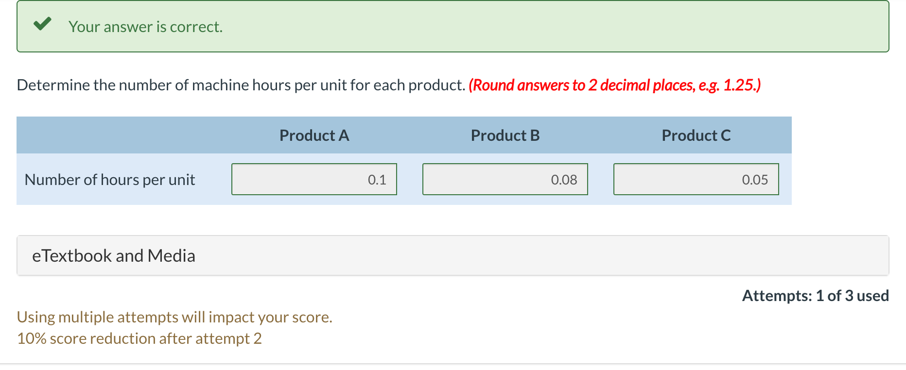 margin per machine hour eTextbook and Media Save for Later Using multiple