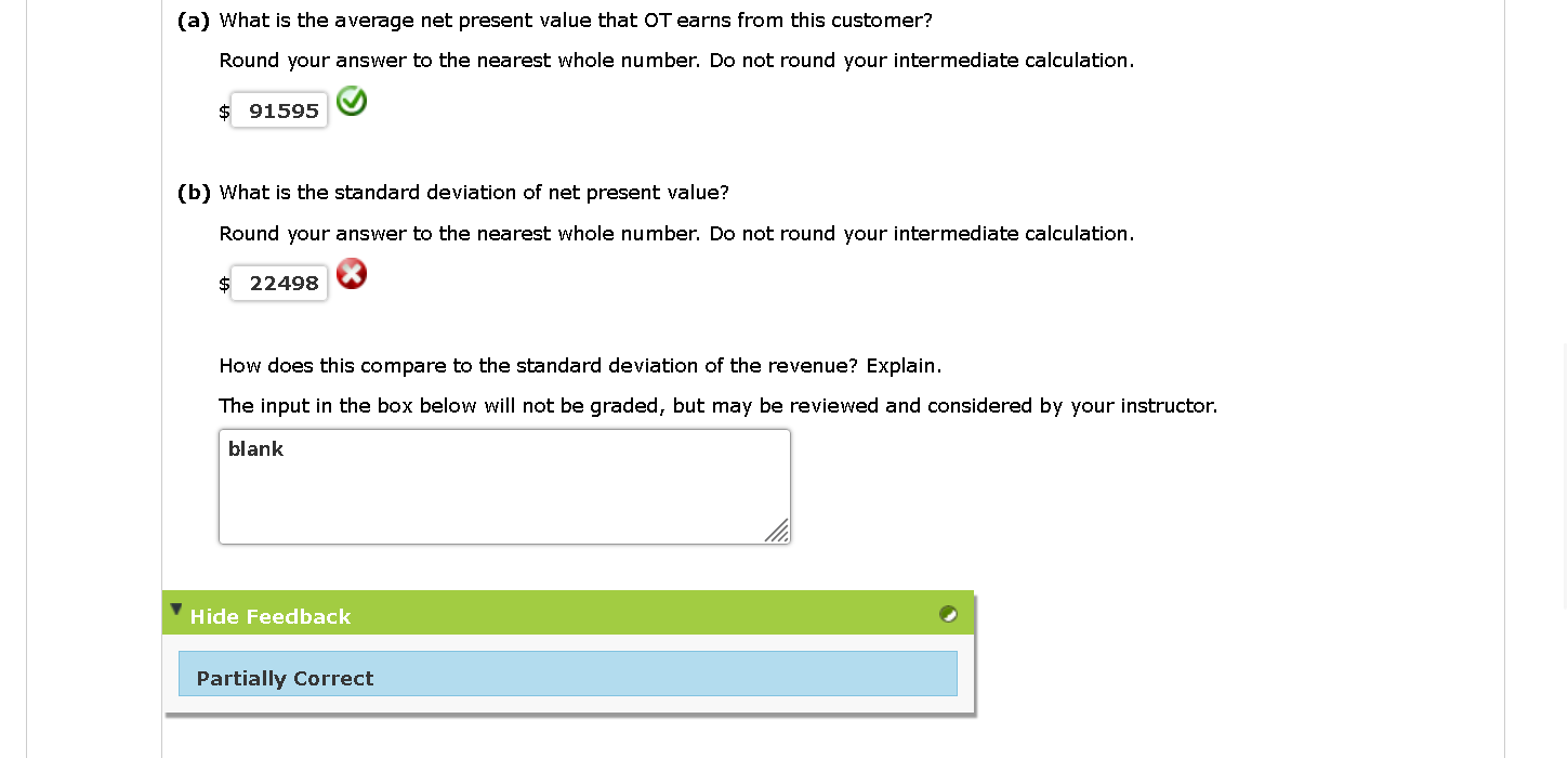  (a) What is the average net present value that OT earns