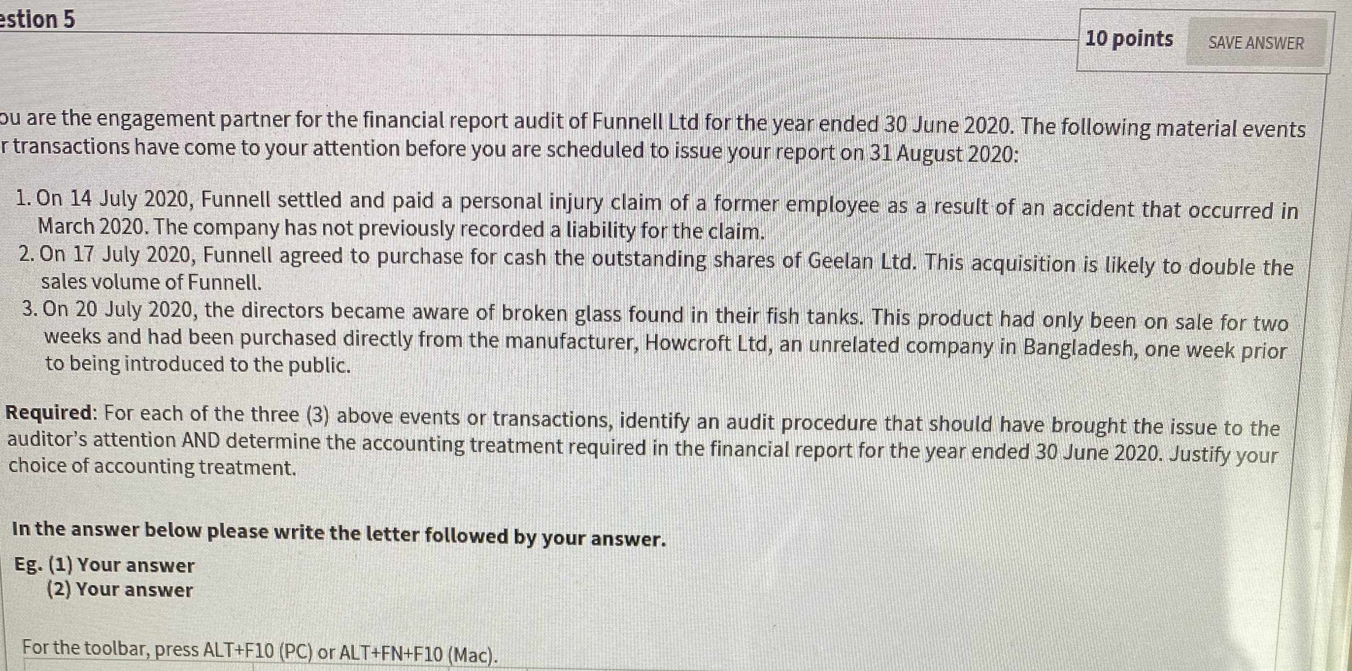 Please send it asap stion 5 10 points SAVE ANSWER ou are