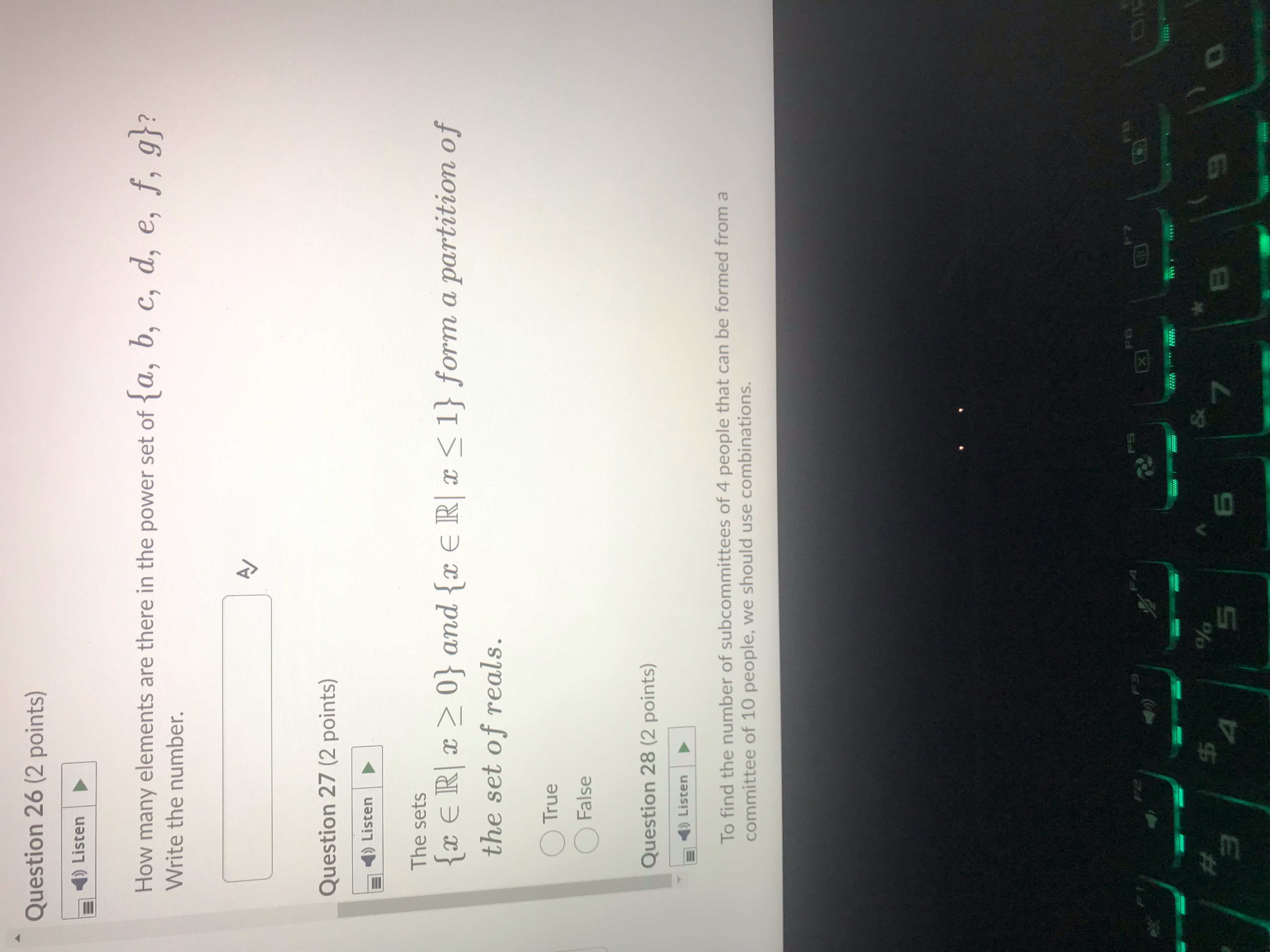 onto Question 21 (2 points) ) Listen The function y = x