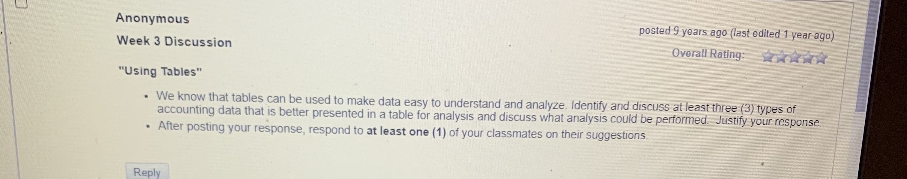 USING TABLES we know that tables can be used to make data