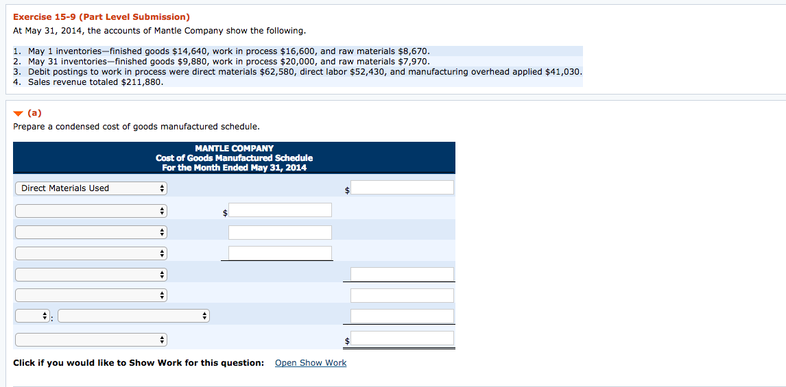  Exercise 15-9 (Part Level Submission) At May 31, 2014, the accounts
