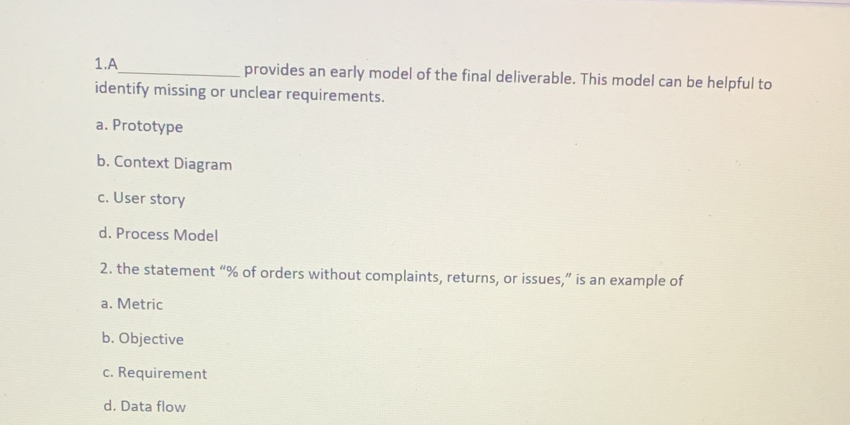 Please answer these 2 questions 1.A provides an early model of the