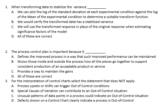plot the log of the standard deviation at each experimental condition against