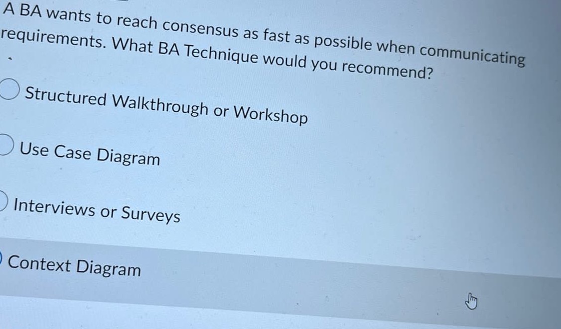 Ans this question A BA wants to reach consensus as fast as