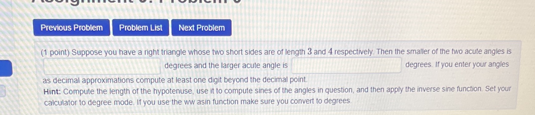  Previous Problem Problem List Next Problem (1 point) Suppose you have