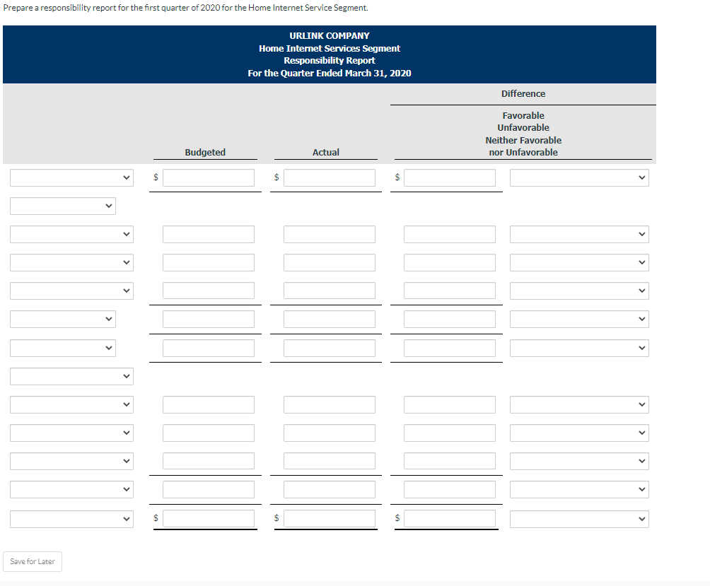 selling and administrativeservicesare shared by both segments. Lenny has asked you to