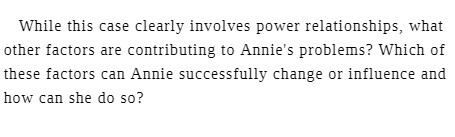 While this case clearly involves power relationships, what other factors are