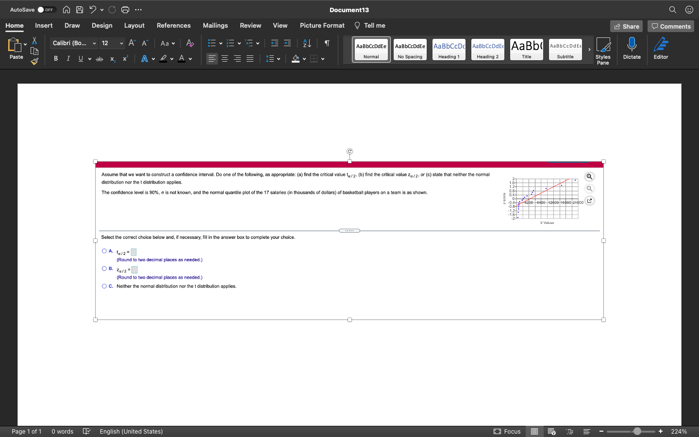  9 AutoSave . OFF AA ?. CG ... Document13 Home Insert