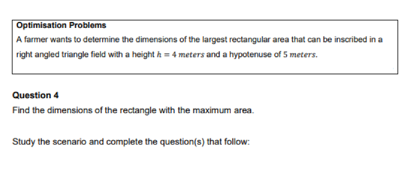Hi there,please assist with the following Optimisation Problems A farmer wants to