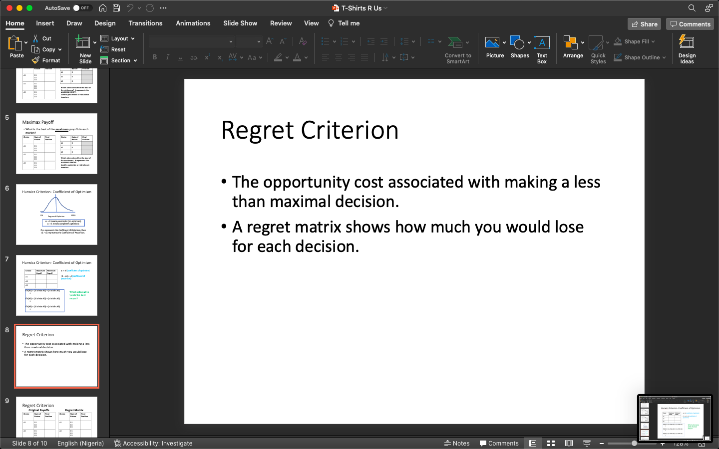 the selling price will be $12 per shirt and that the possible