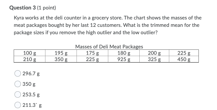 heights? ()4s7cm ()521cm (>343cm (>415cm Question 6 (1 point) The chart shows