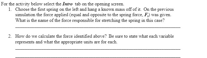 screen. 1. Choose the first spring on the left and hang a