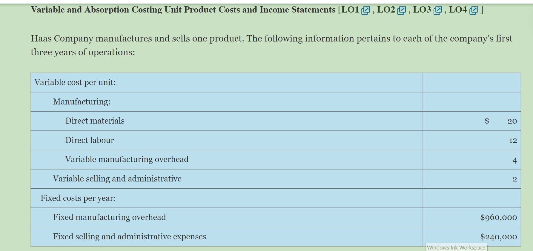 please help, ACCT3170 Variable and Absorption Costing Unit Product Costs and Income