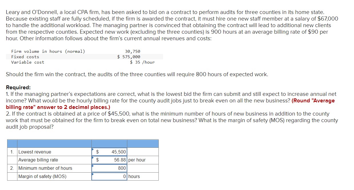 please help calculations step by step. Thank you for your knowledge. Leary