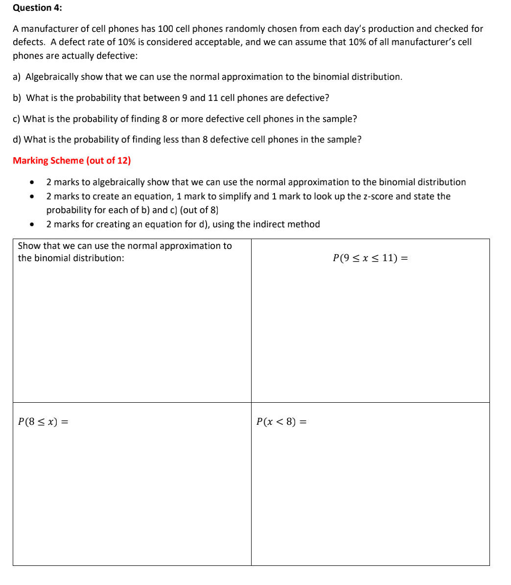 This is a question about probability, please help me out. Question 4: