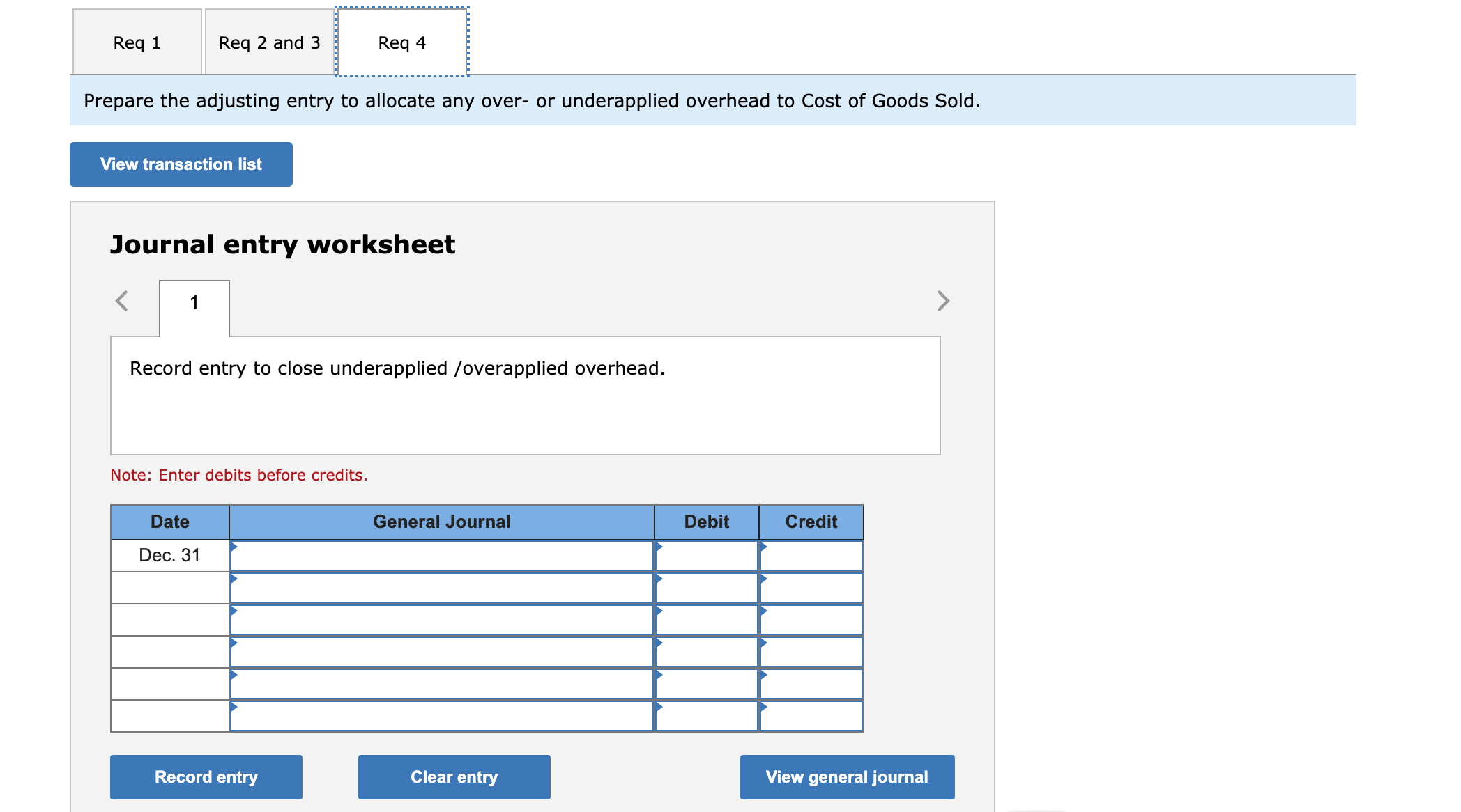 the adjusting entry to allocate any over- or underapplied overhead to Cost