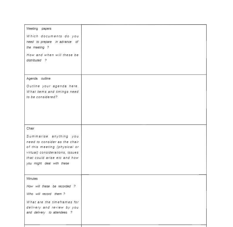 Meeting papers Which documents do you need to prepare in advance